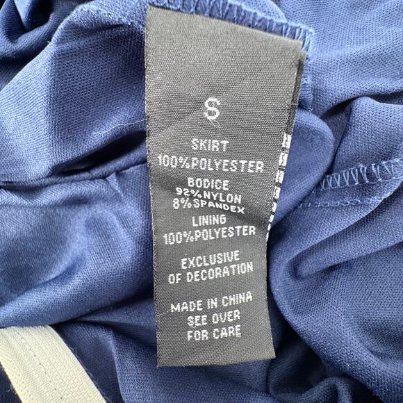 IZ Byer Women's Cream and Navy Long Lace Dress - Size S - Picture 9 of 9